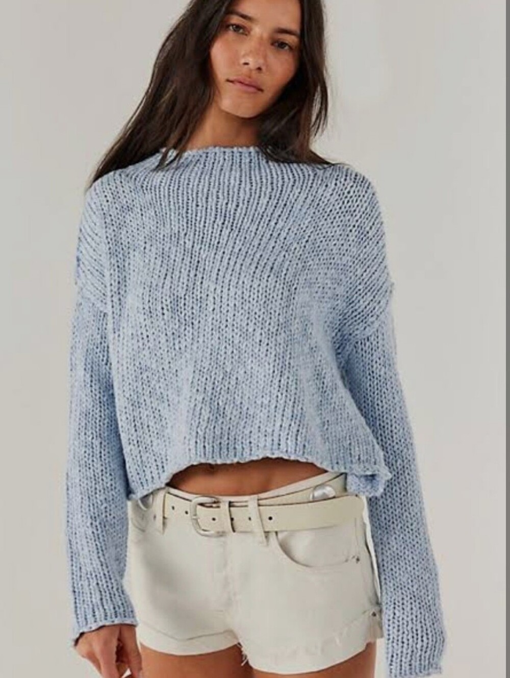 NWT Free People Opal Rollneck Sweater in Cashmere Blue